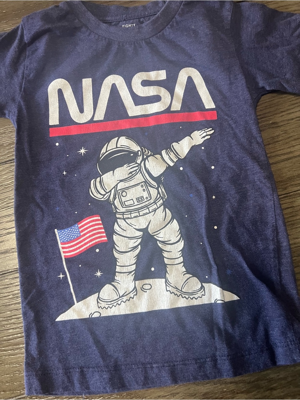 Eighty Eight Navy Blue NASA Astronaut Dabbing Tee with Red Accent